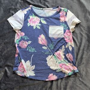 Floral Kids Shirt with Pocket